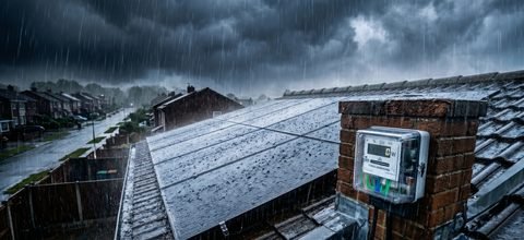 Rainy weather solar panels